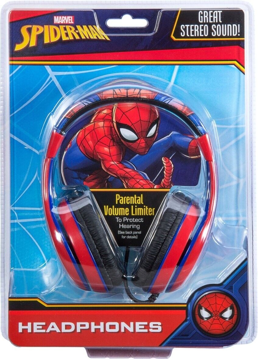 eKids Marvel Spider-Man Wired Over The Ear Headphones - Red/Blue/Black