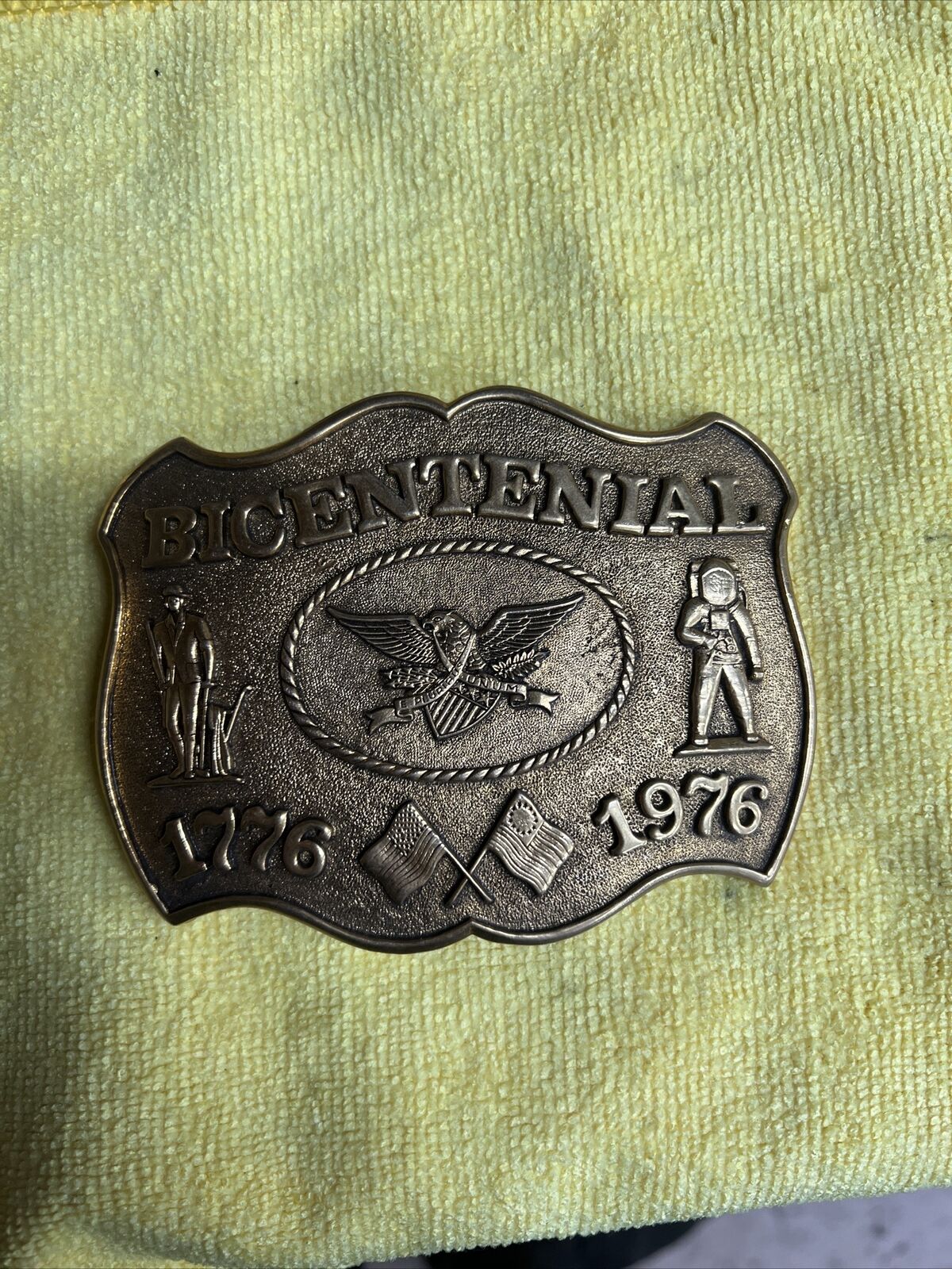 Vintage Robert W. Boyd Silver Dollar Bicentenial Belt Buckle 1776-1976 NOS