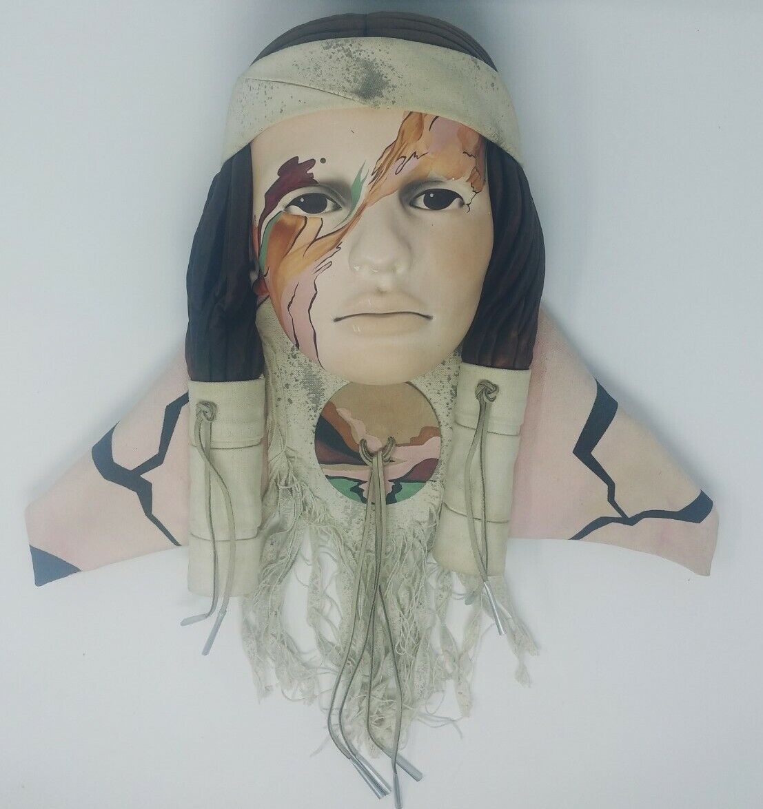 Dyan Nelson NATIVE AMERICAN INDIAN  Vintage ceramic wall head SIGNED numbered 