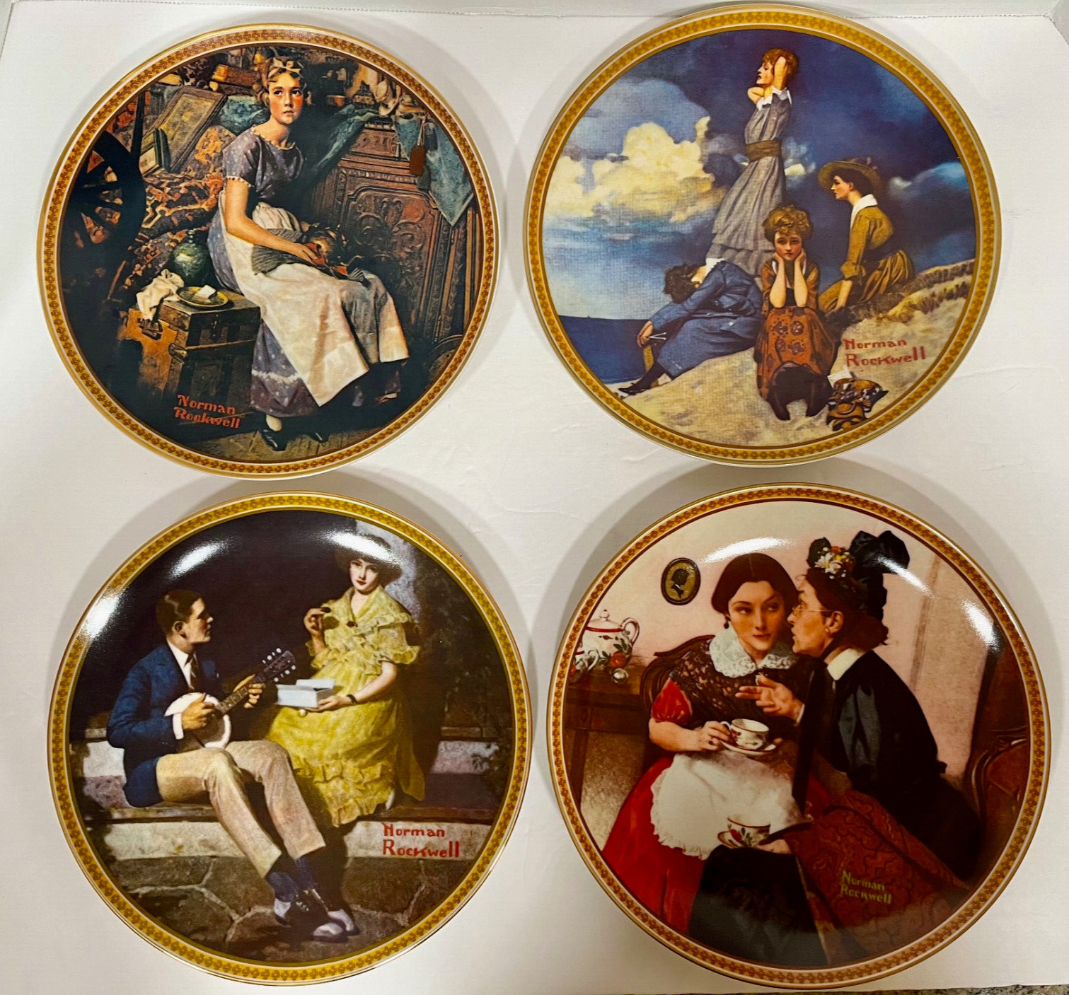 Set of 4 Norman Rockwell’s Rediscovered Women Plates Ltd. Edit. Knowles 1981-83