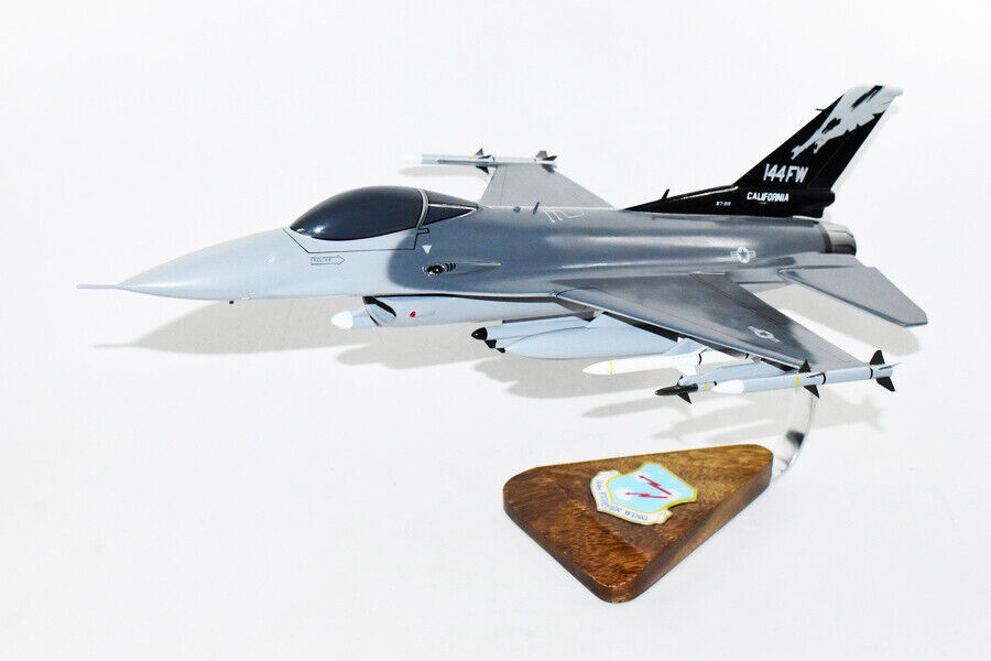 Lockheed Martin® F-16C Blk32, 144th FW CA ANG Flagship 2007, 18in Mahogany Model