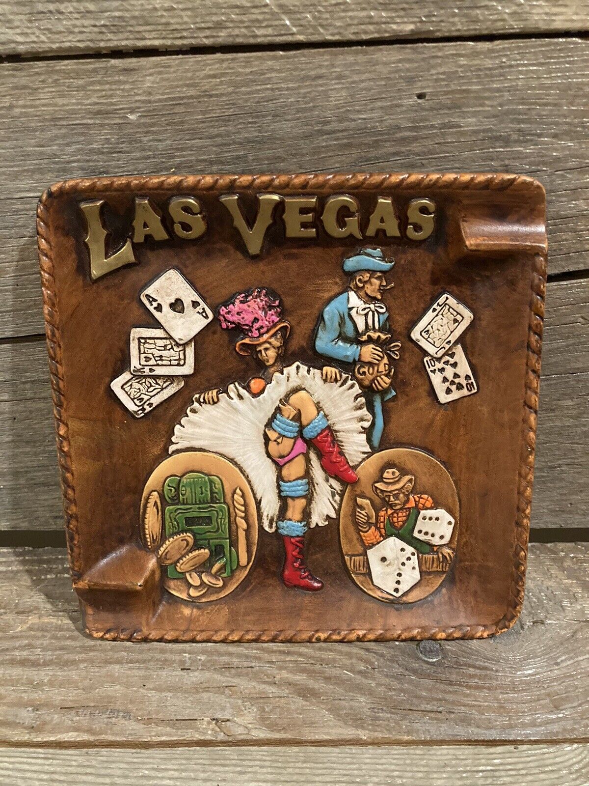 Vtg Las Vegas Old Time Wild West Lady Casino Collectible Ashtray or Plate