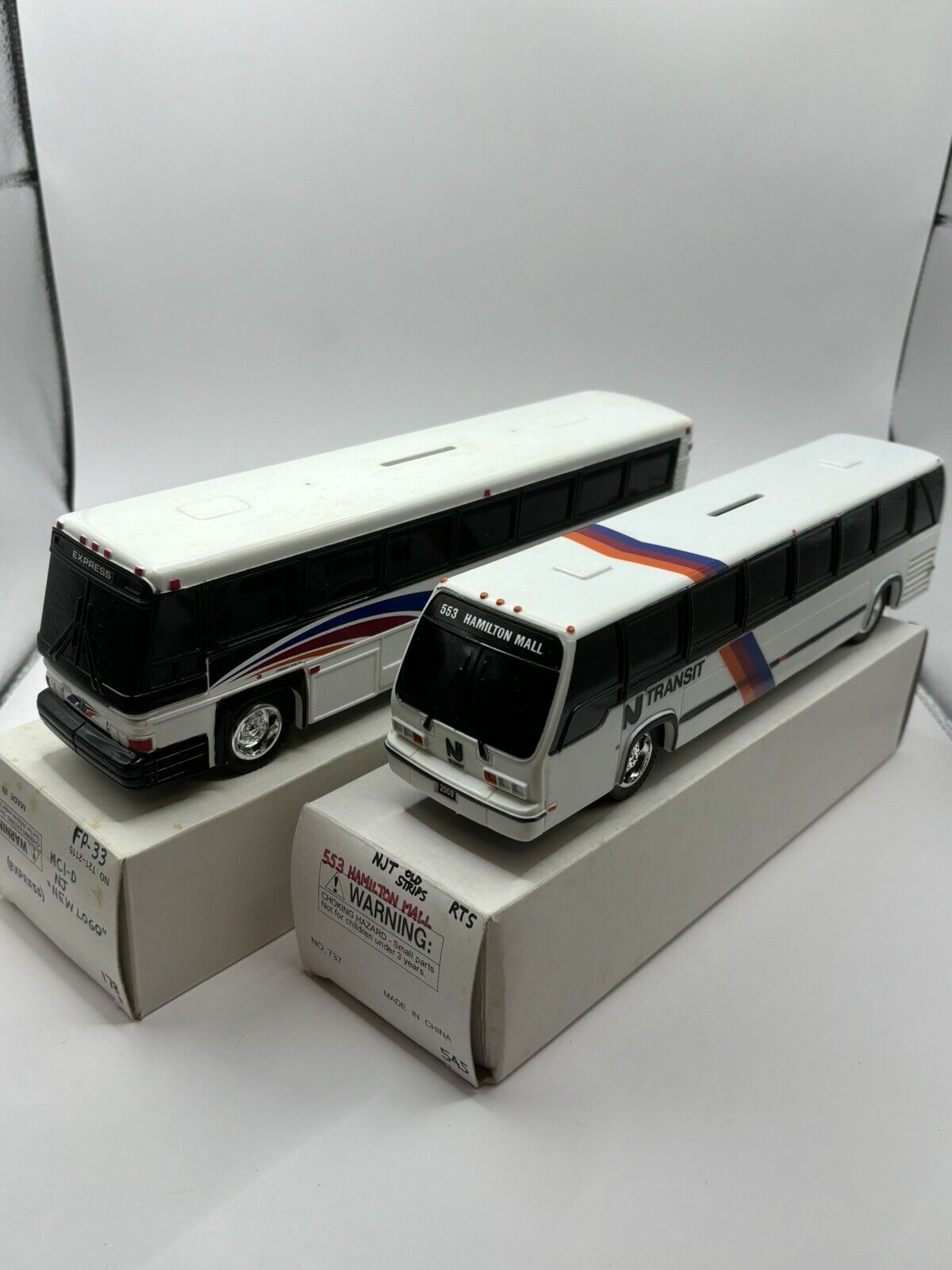Vintage Bank Bus Plastic 9.5X2X2.75'' Lot ( New Jersey Transit)