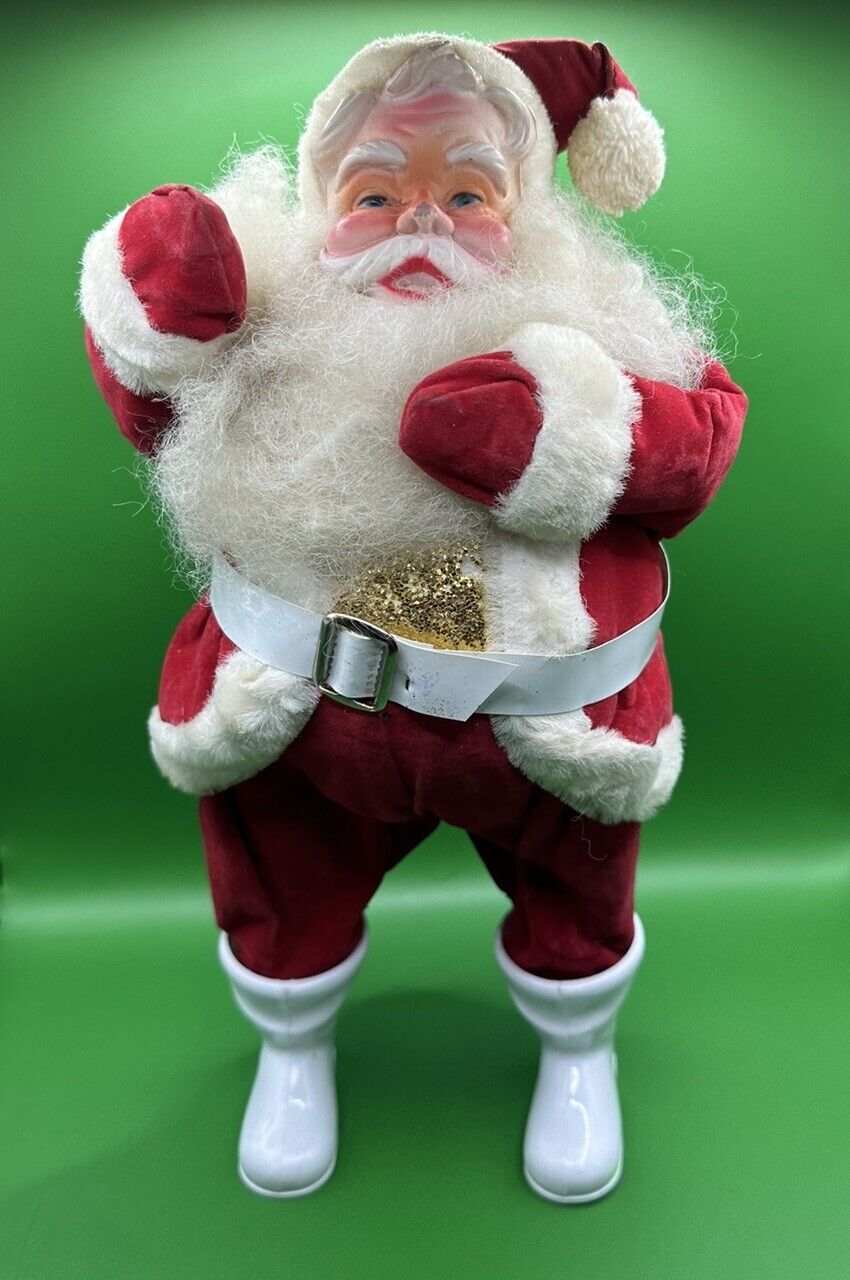 Vintage Harold Gale Christmas Red Santa Claus Gold Glitter Belly 13”