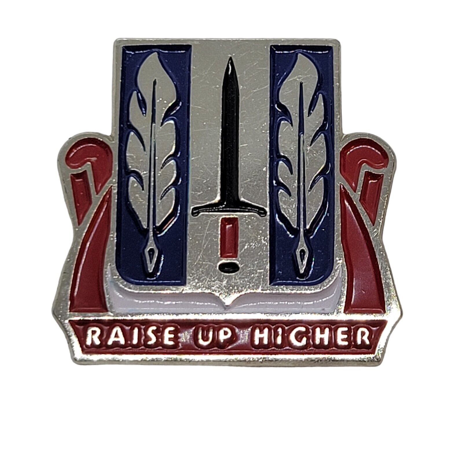 Raise Up Higher 516th Personnel Services Battalion Unit Crest Pin