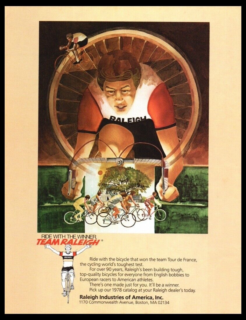 1978 Raleigh Vintage ORIGINAL Bike/Bicycle Print ad /mini poster-1970\'s