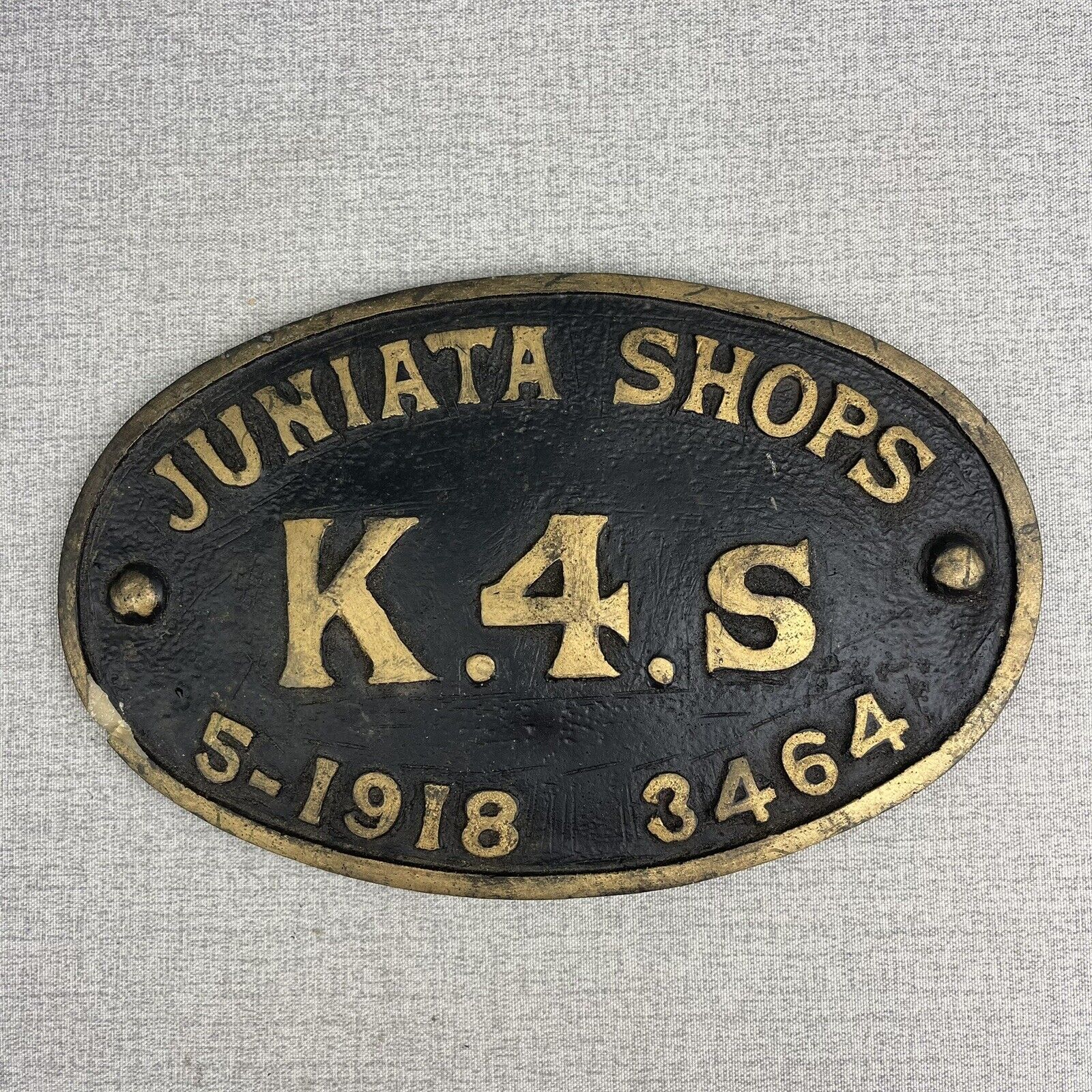 K4s Juniata Shops Altoona PA Builders Plate Replica Resin by Walter E. Lee Inc