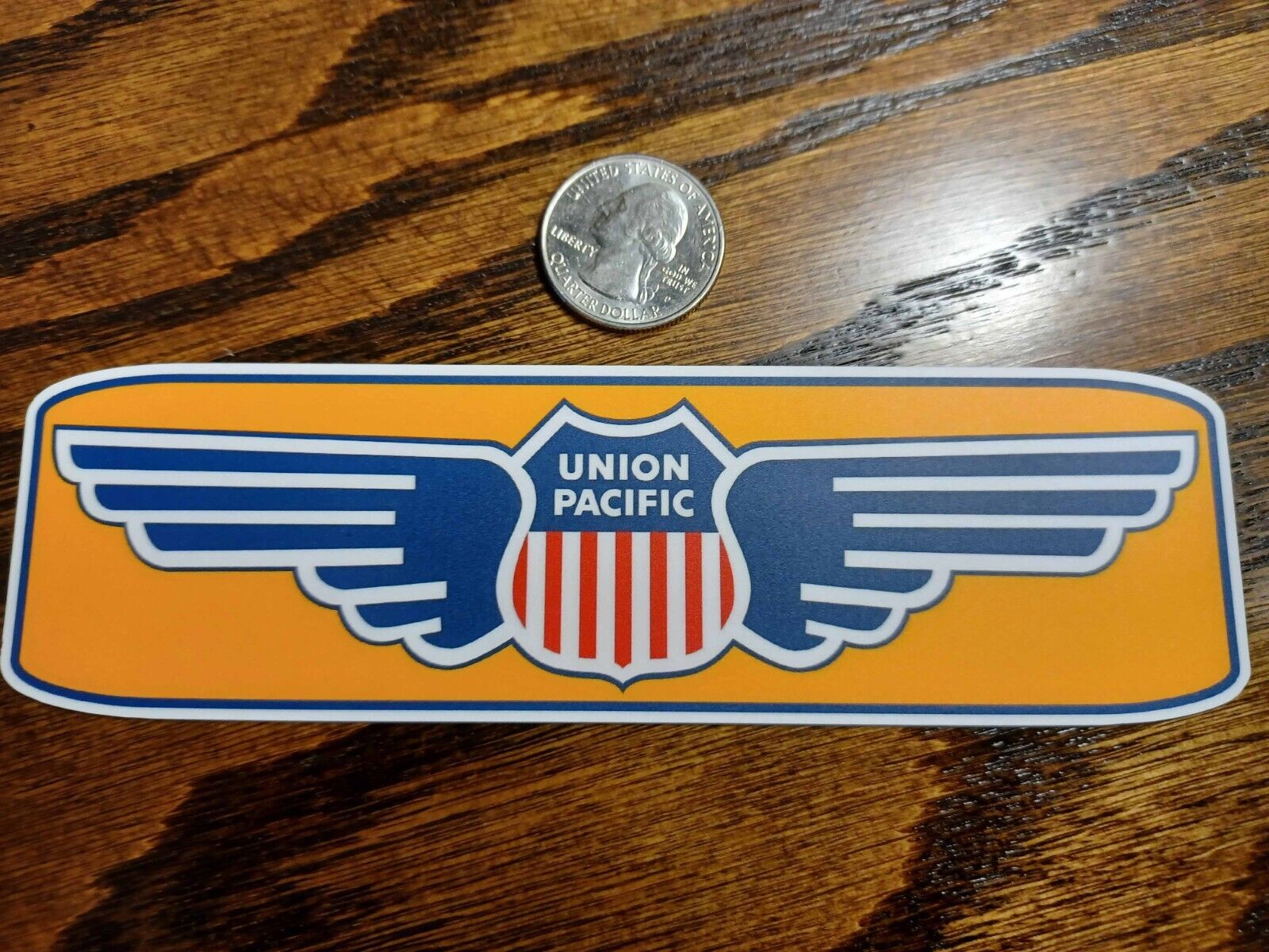 Union Pacific Railroad Winged Version laminated die-cut vinyl sticker
