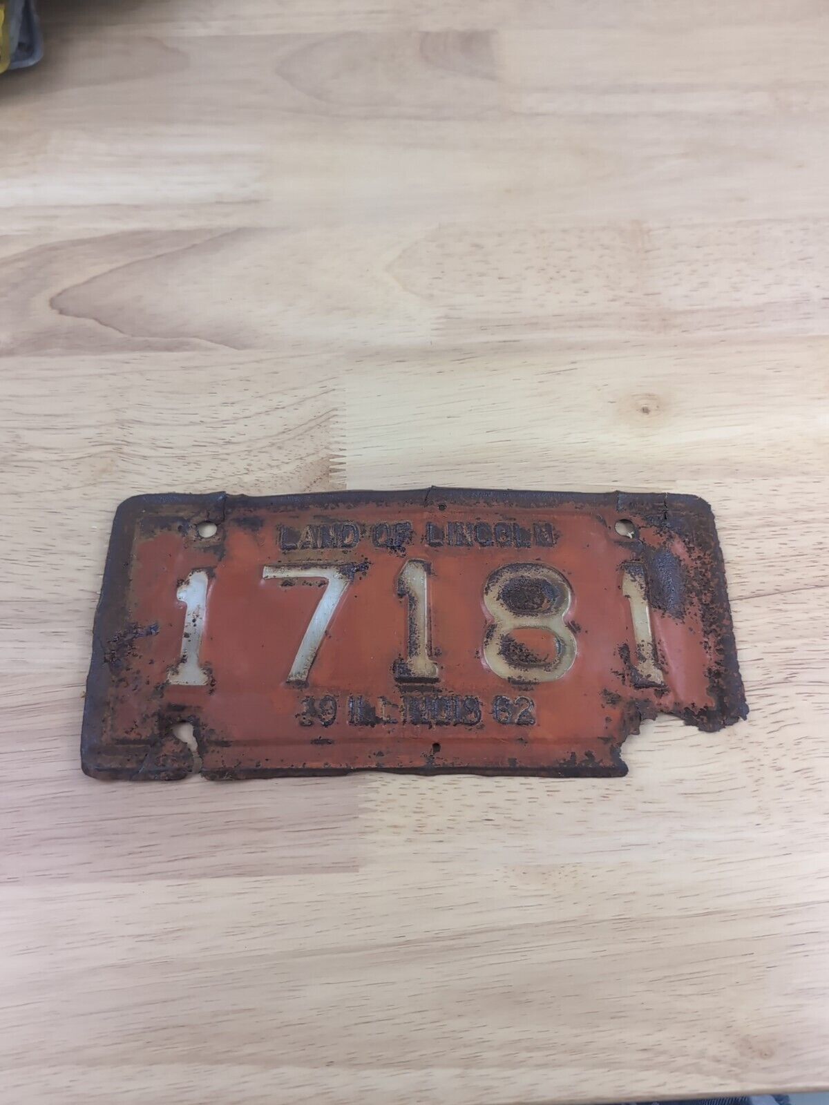 Illinois 1962 Motorcycle License Plate