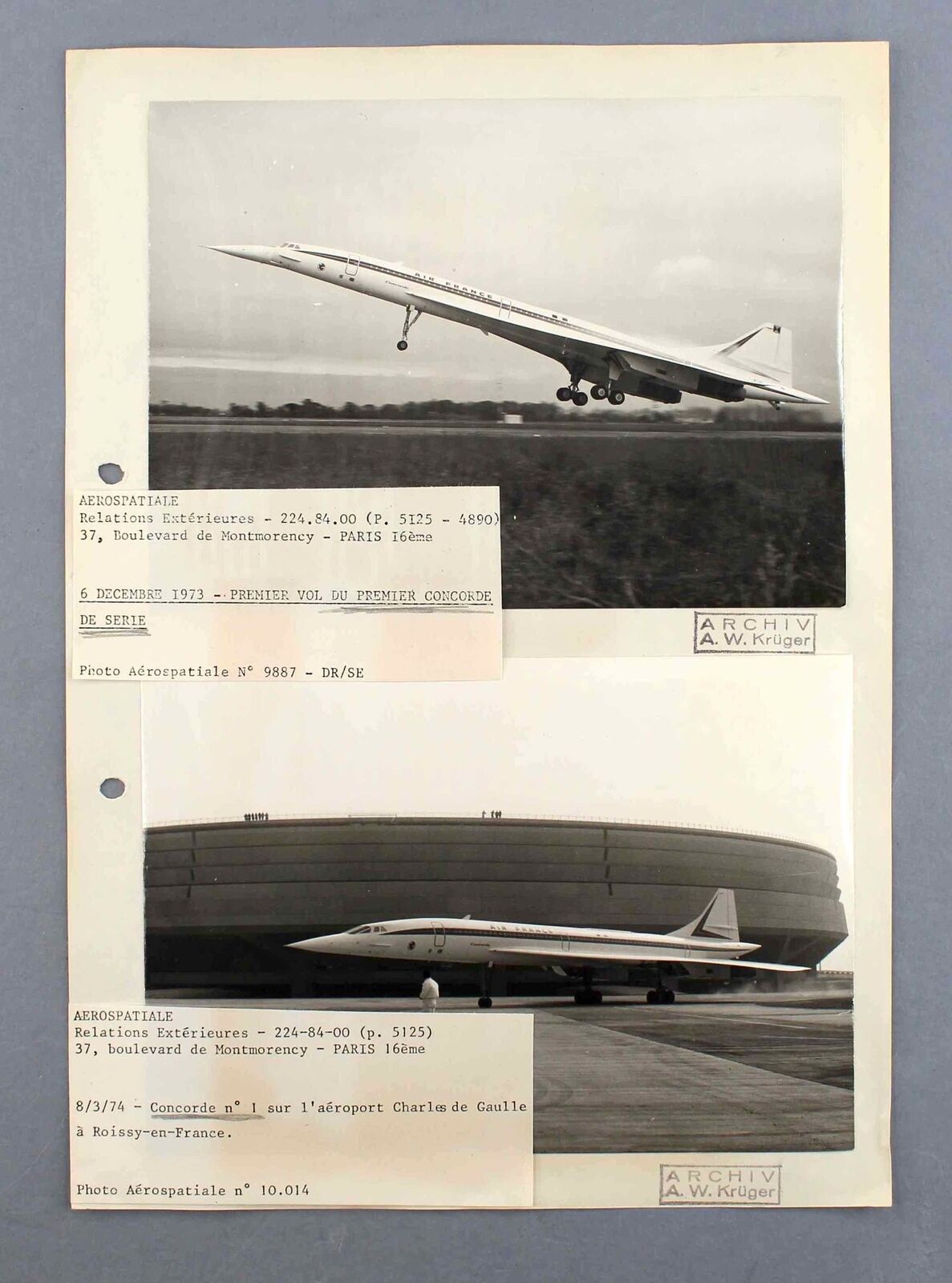 AIR FRANCE CONCORDE VINTAGE PHOTOS 1973 & 1974
