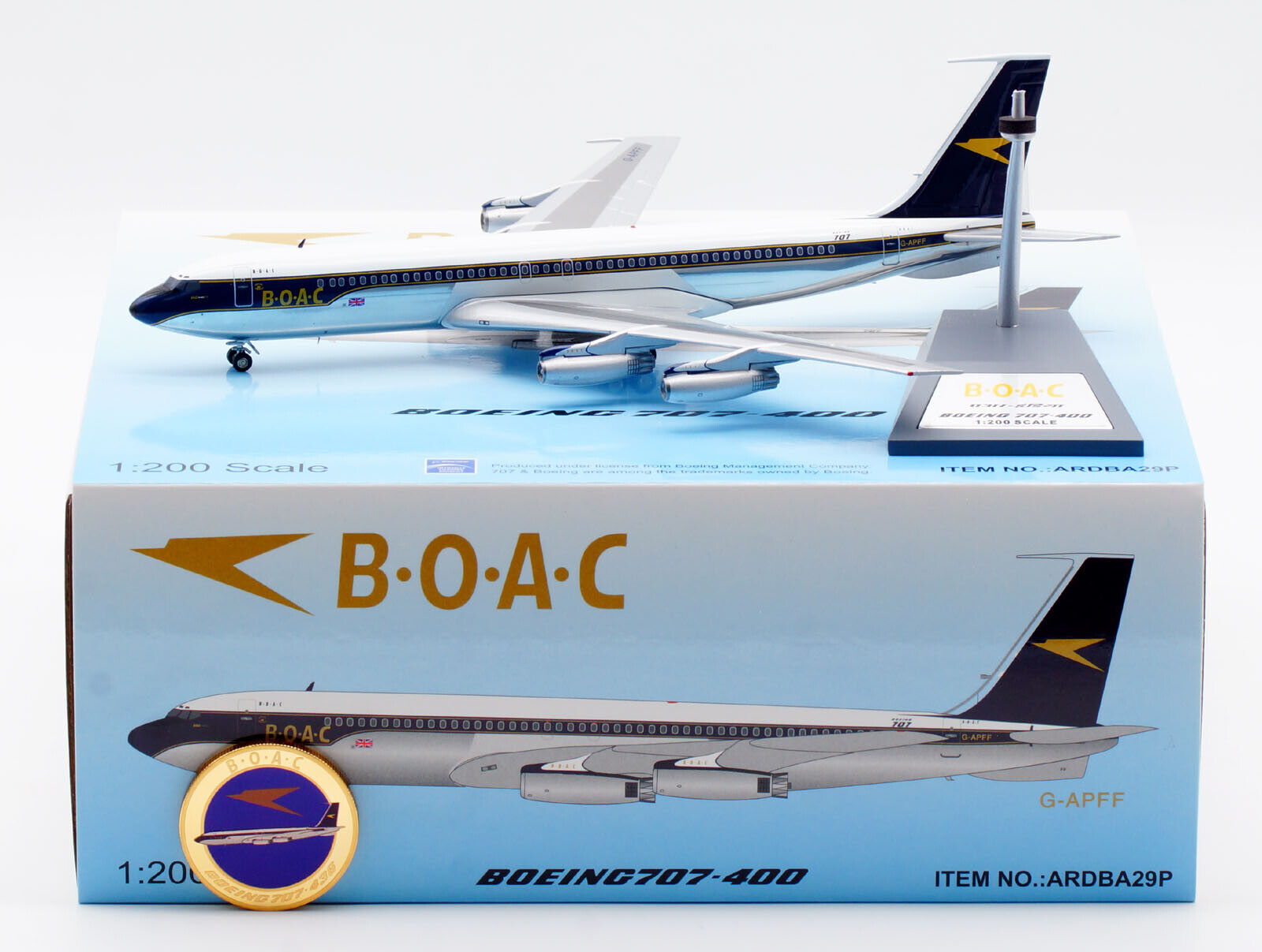 ARD 1:200 BOAC Boeing B707-400 Diecast Aircraft JET Model G-APFF