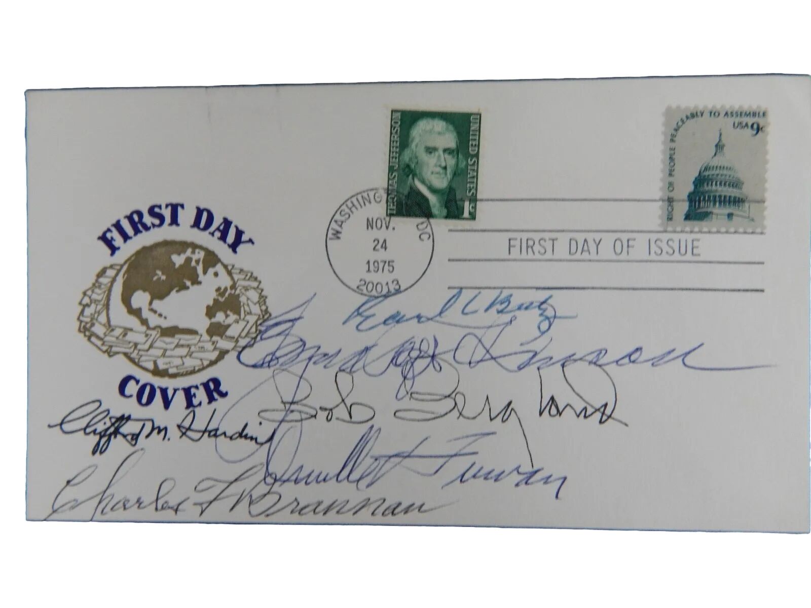 “Secretaries of Agriculture” Hand Signed First Day Cover COA
