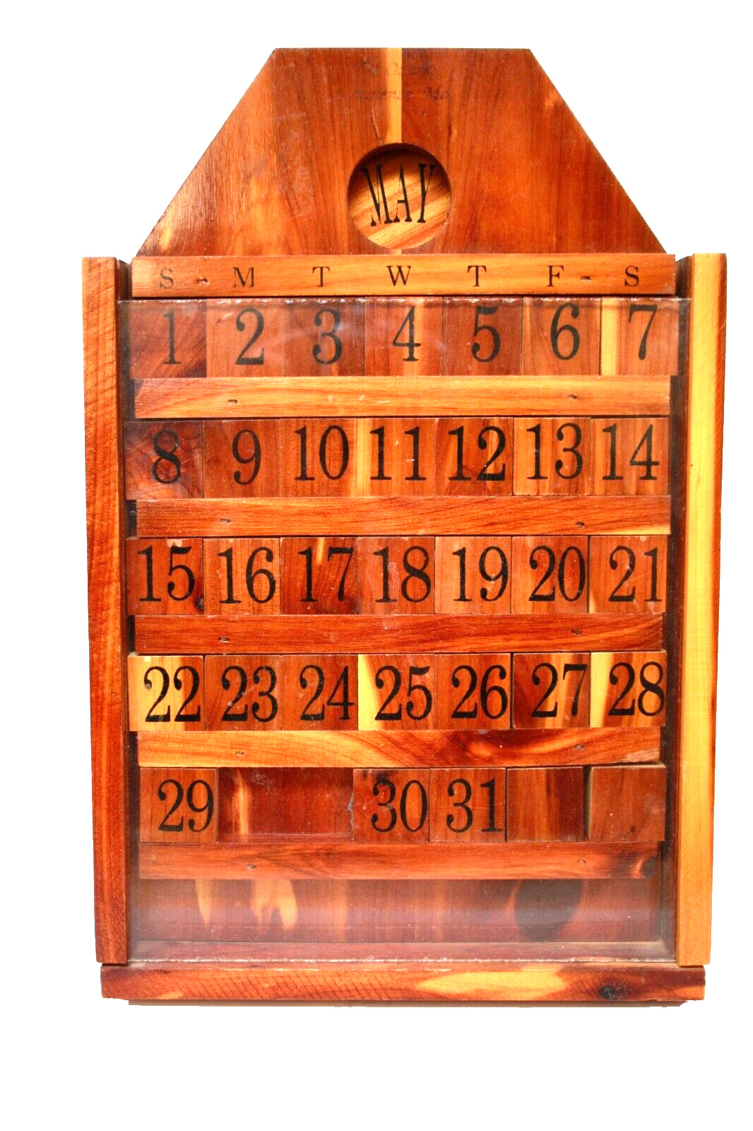 Vintage Cedar Wood Calendar Souvenir Ozark