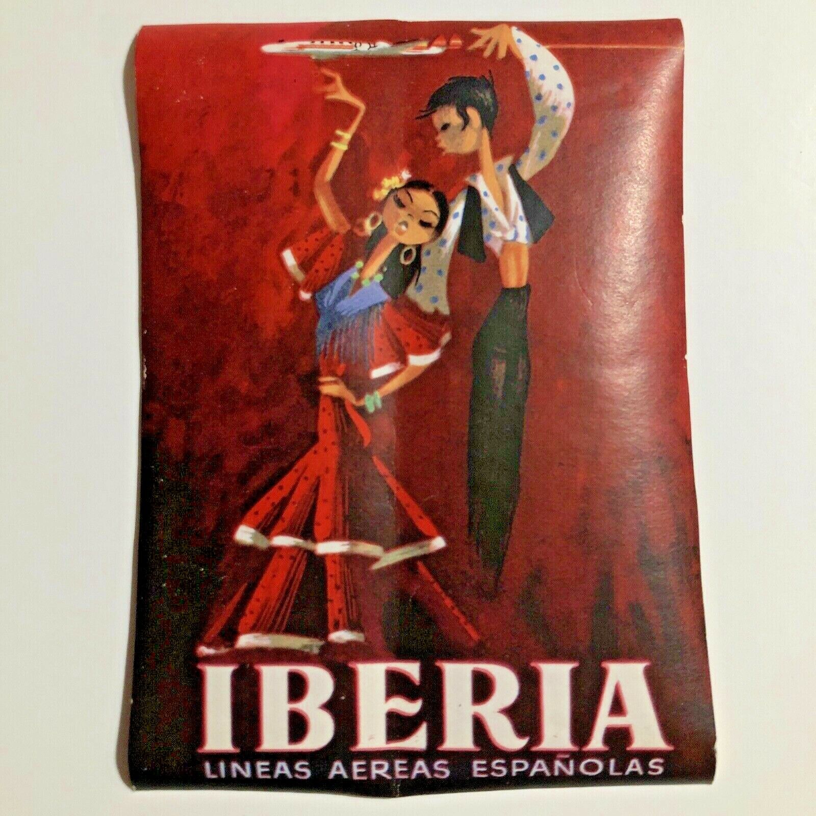 IBERIA AIRLINES NOS Vintage Airline Luggage Label Decal Tag 
