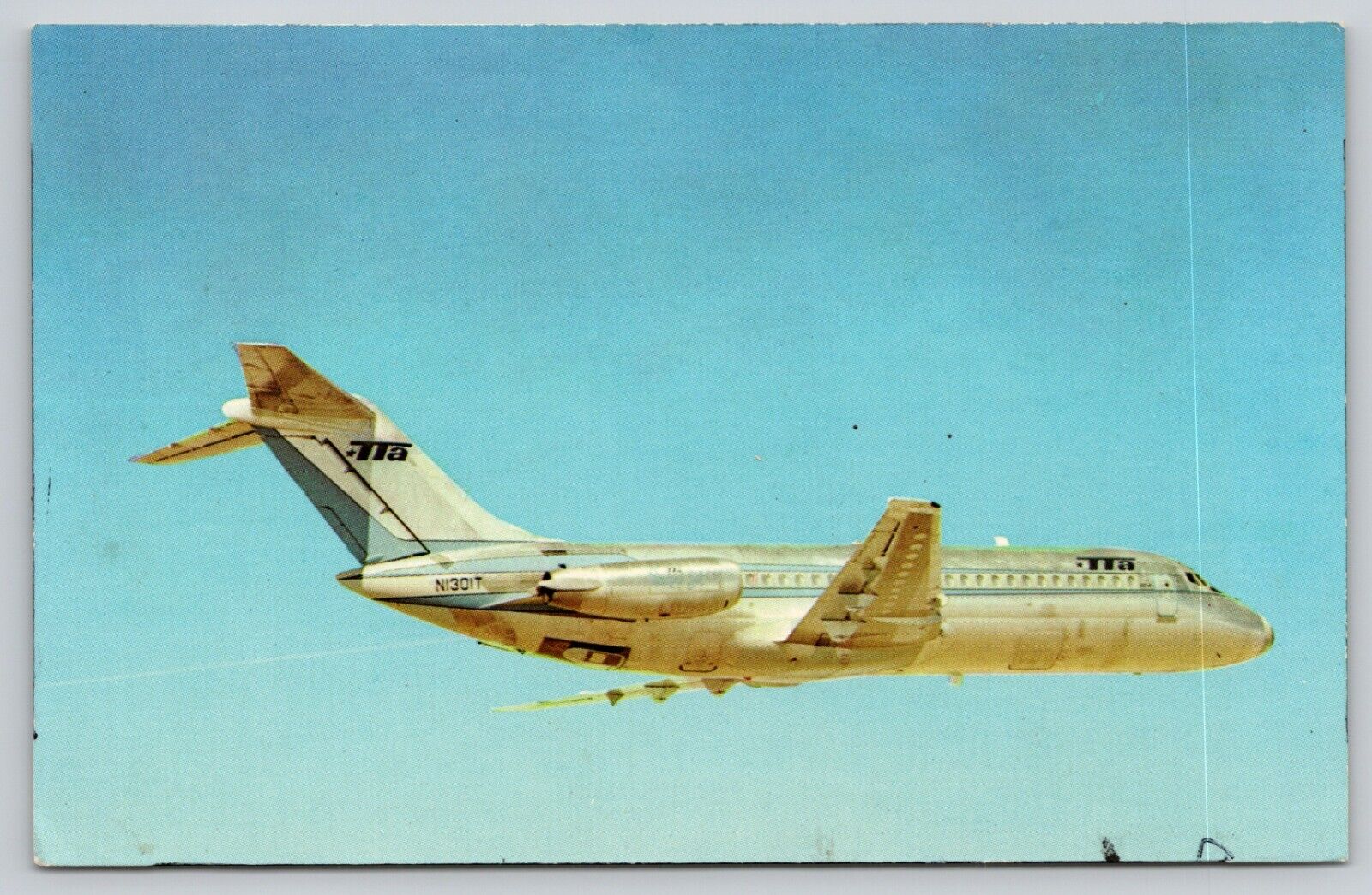 Postcard TX Houston TTA-Trans Texas Airways Douglas DC-9-14