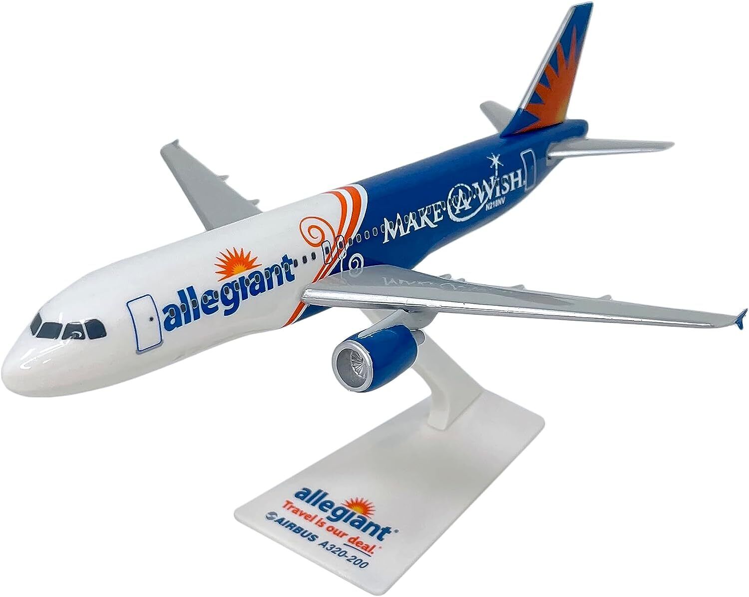 Flight Miniatures Allegiant Air Airbus A320-200 Make A Wish Model 1/200 Airplane