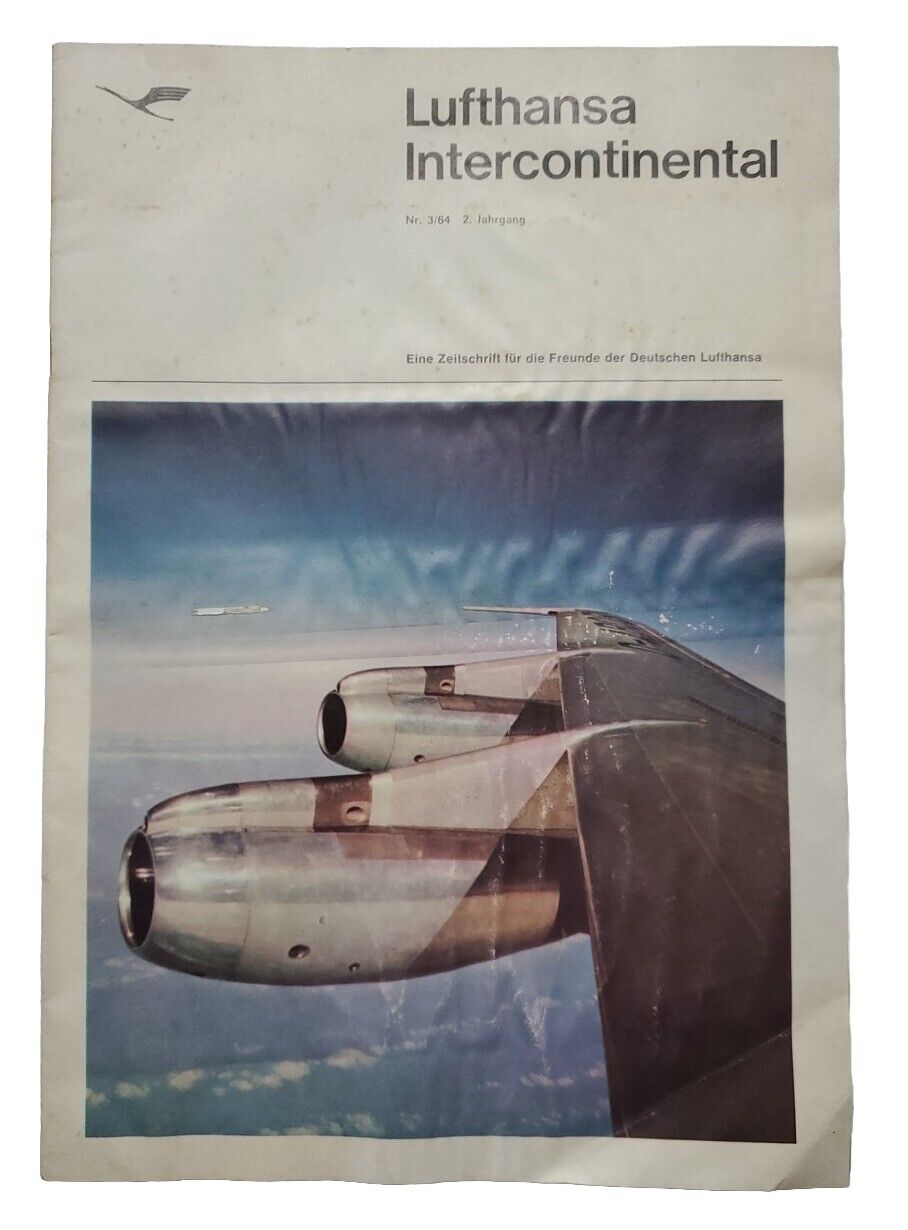 Lufthansa Intercontinental 1964 Brochure Advertisement Illustrated Some English