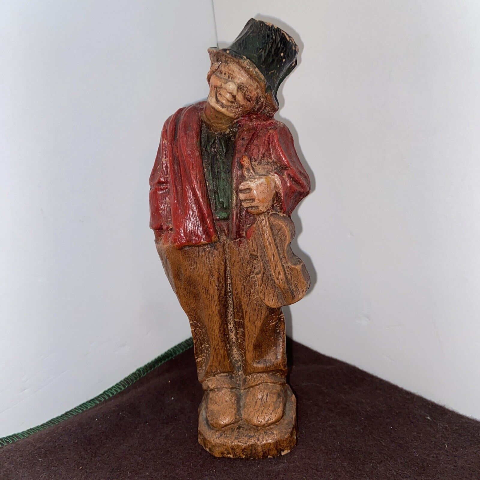 Vtg 1940-50’s Burwood Man Top Hat VIOLIN Musician Small Figurine Statue