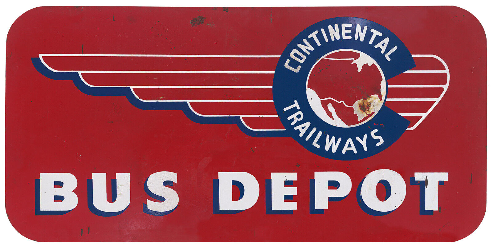 CONTINENTAL TRAILWAYS  METAL SIGN