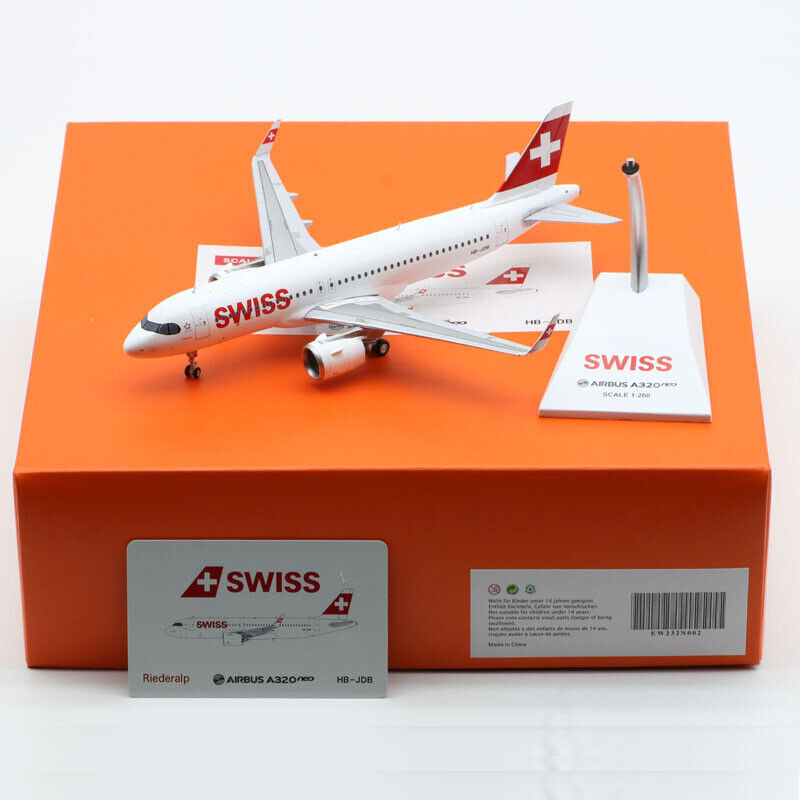 1:200 JC Wings Diecast Aircraft Model Swiss Airlines Airbus A320 JET HB-JDB