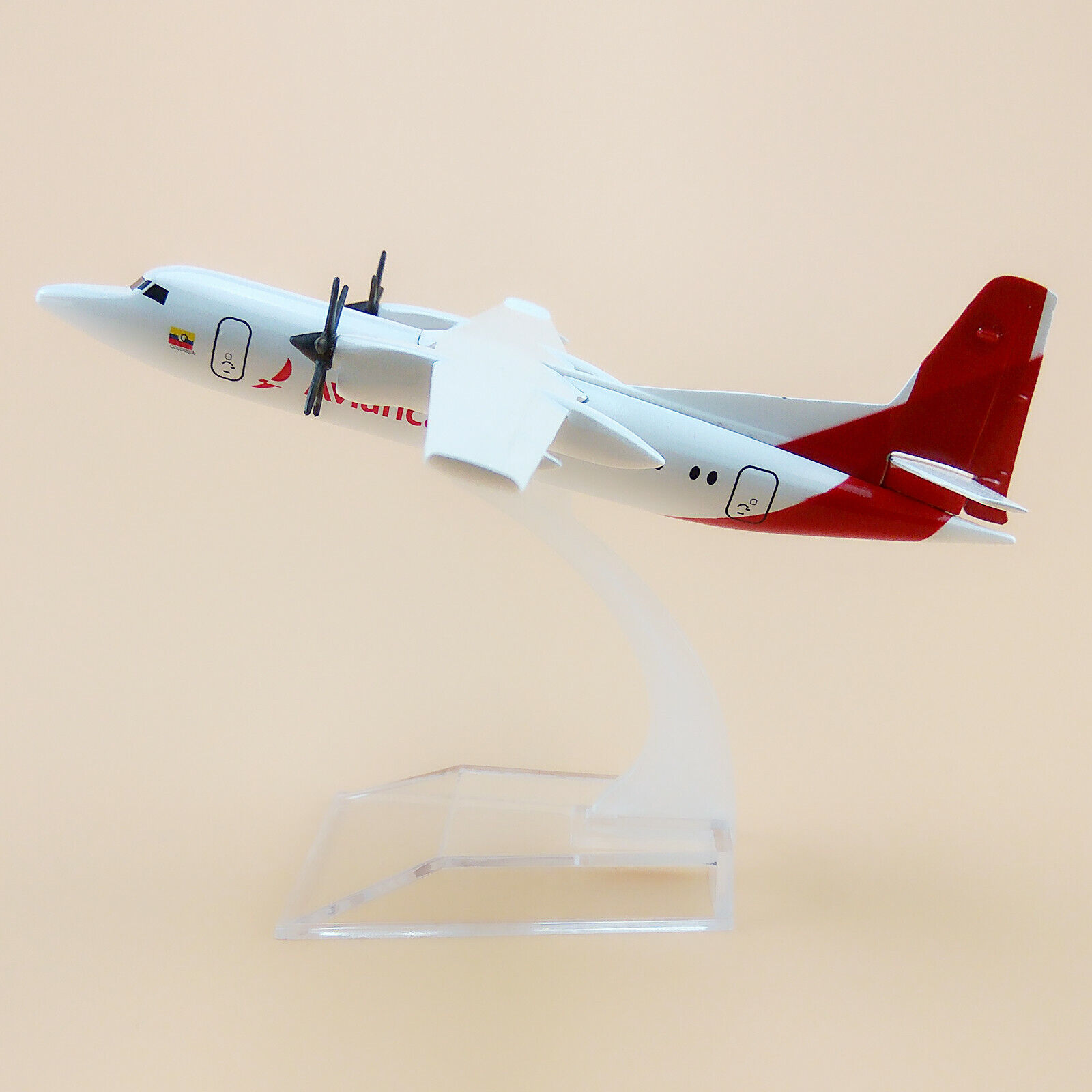 16cm Air AVIANCA Fokker F50 Airlines Airplane Model Plane Diecast Aircraft White