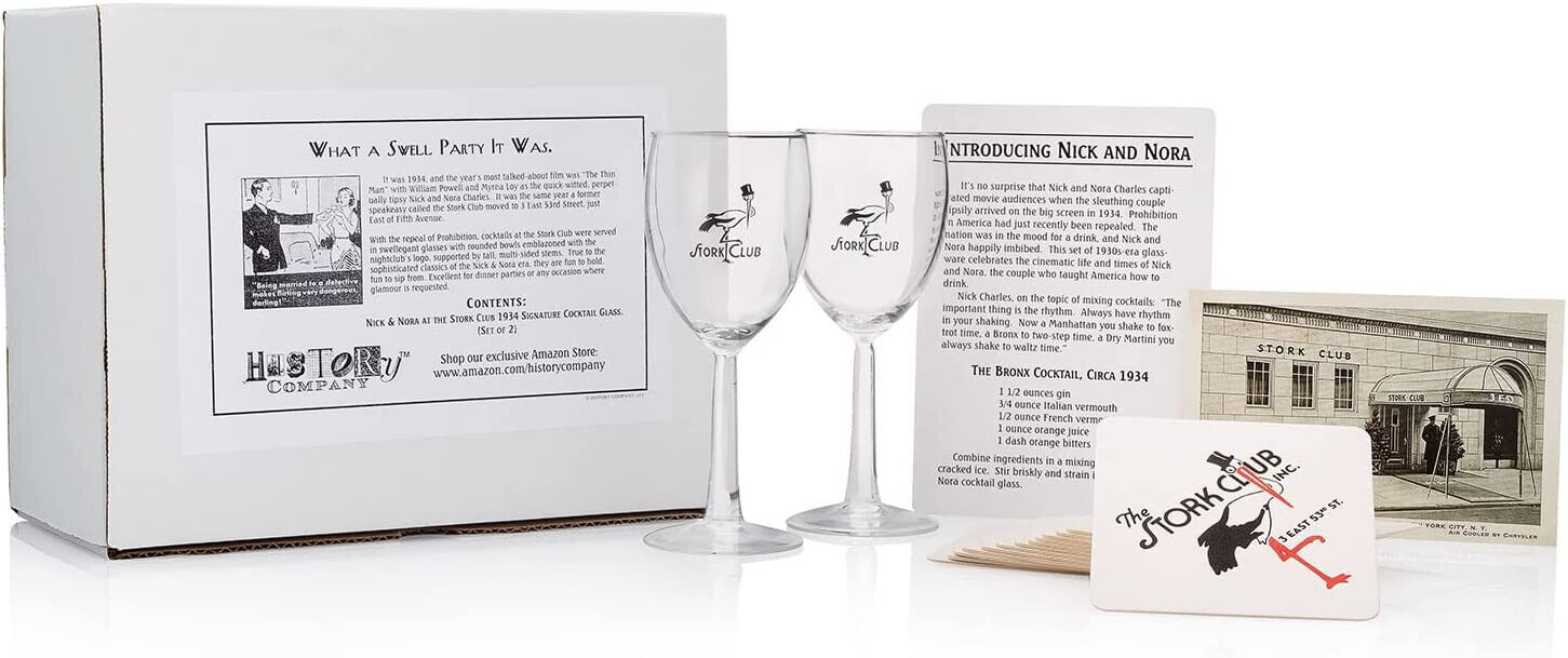 Reproduction Stork Club New York Cocktail Glass (Set of 2)