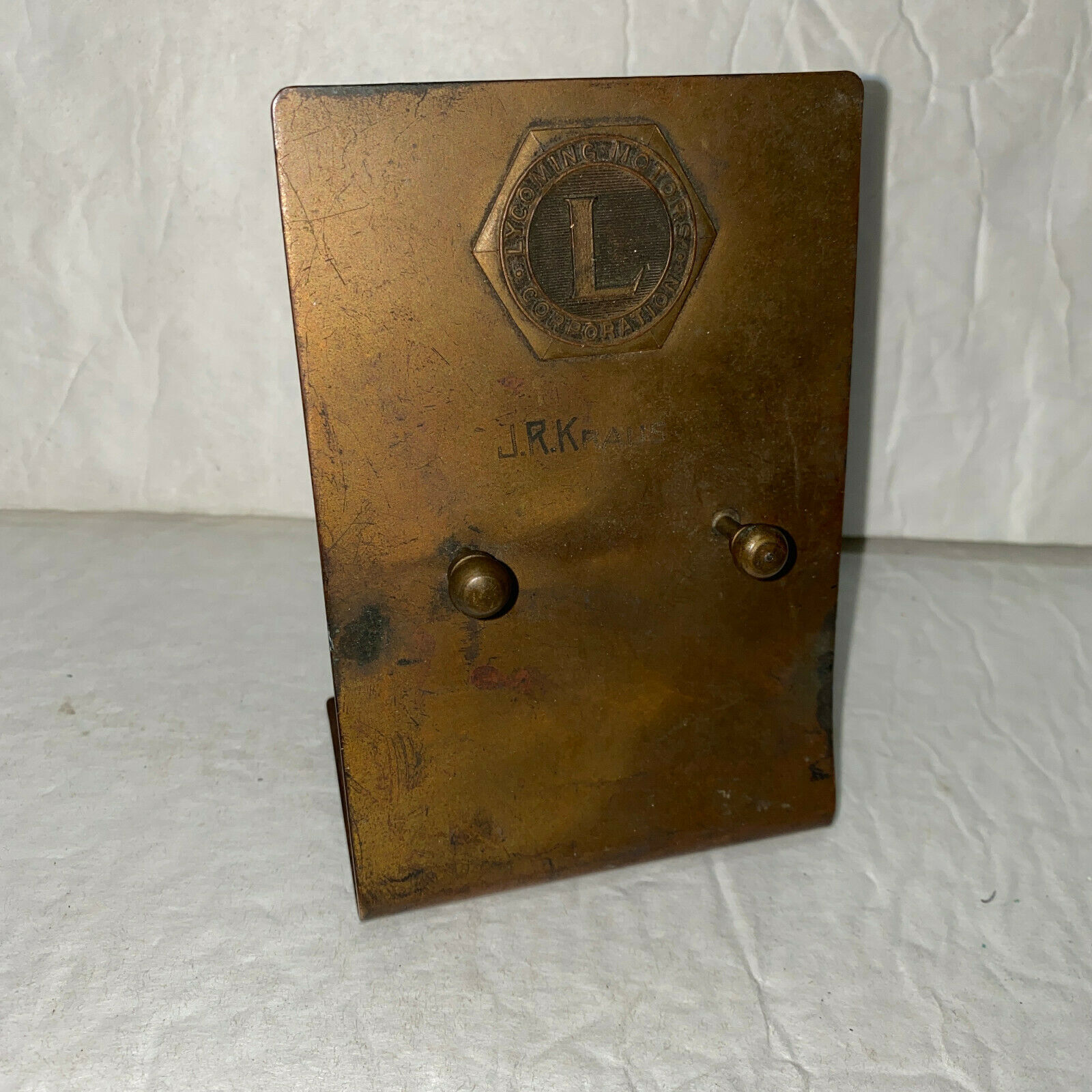 Lycoming Motors Corp Metal Calendar Holder Vintage Rare Whitehead-Hoag Newark NJ