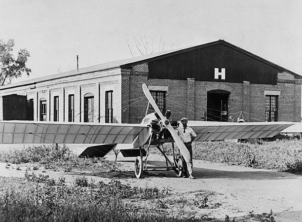 Clyde Cessna Stands Proudly, Showing Off The First Plane To Be Built - Old Photo