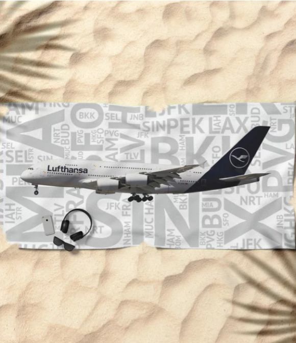Lufthansa Airbus A380 with Airport Codes -  74