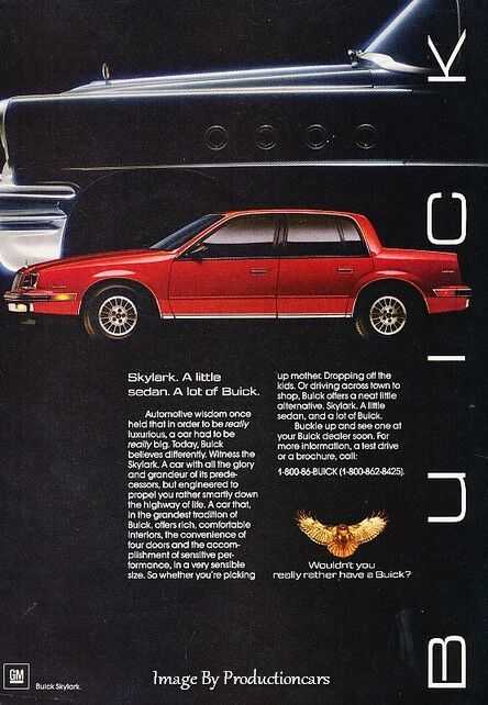 1986 Buick Skylark - 4-door Sedan - Classic Vintage Advertisement Ad D05
