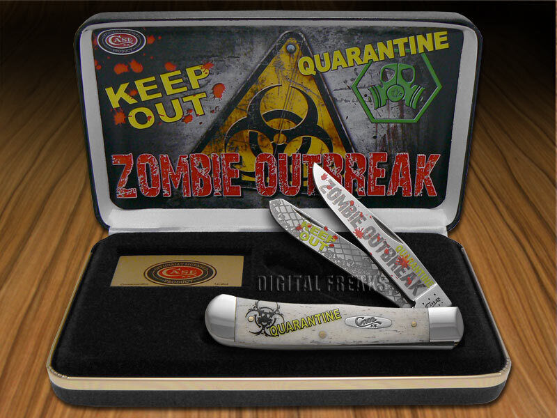 Case xx Trapper Knife Zombie Outbreak Natural Bone 1/3000 Pocket