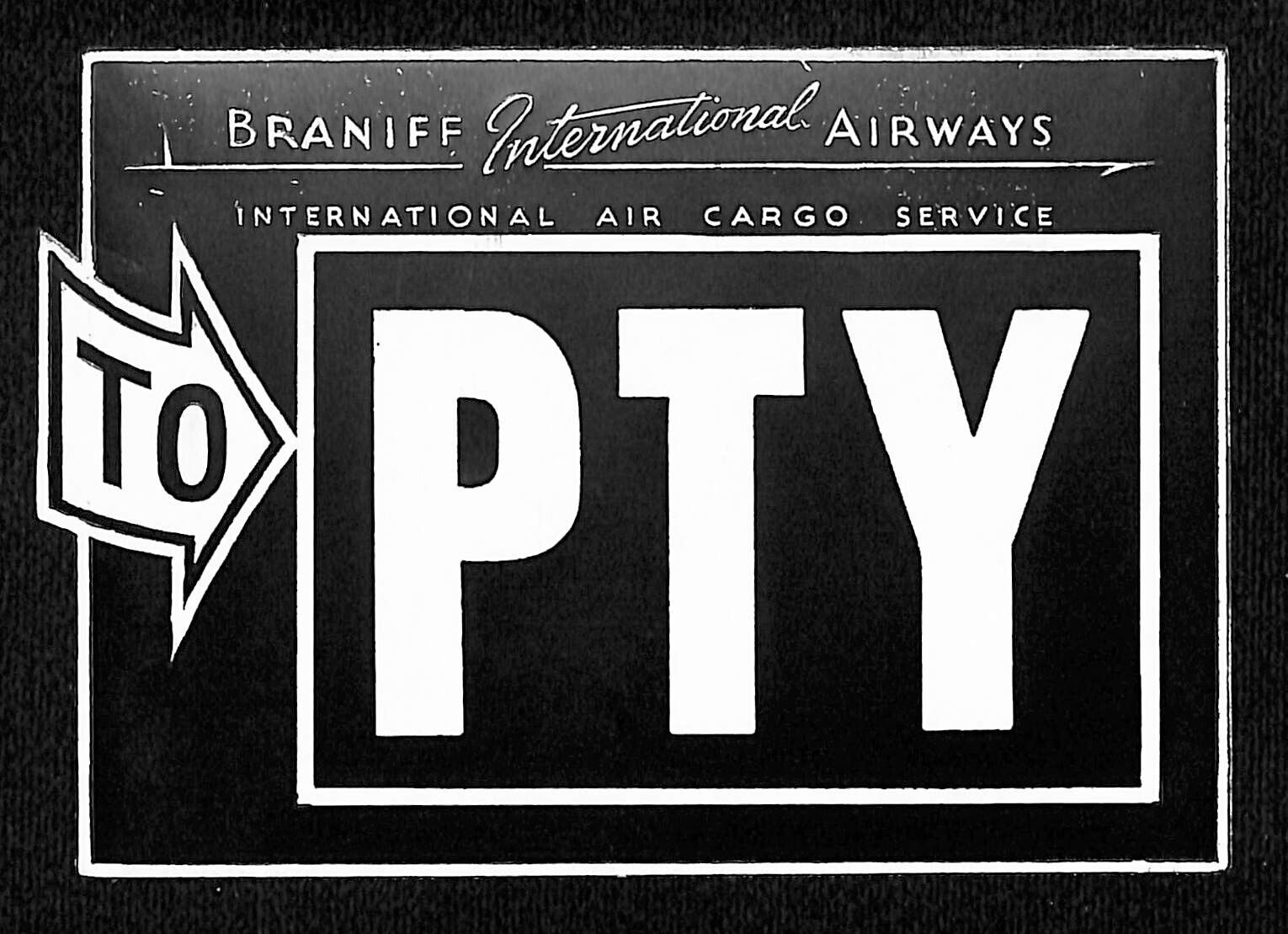 Braniff International Airways (1948-65) Gum Air Cargo Label 