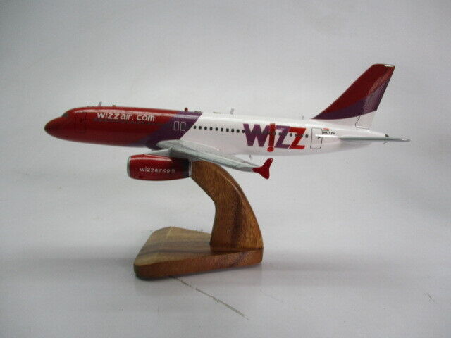 A-320 Wizz Air Aircraft Desktop Replica Mahogany Kiln Dried Wood Model Small New