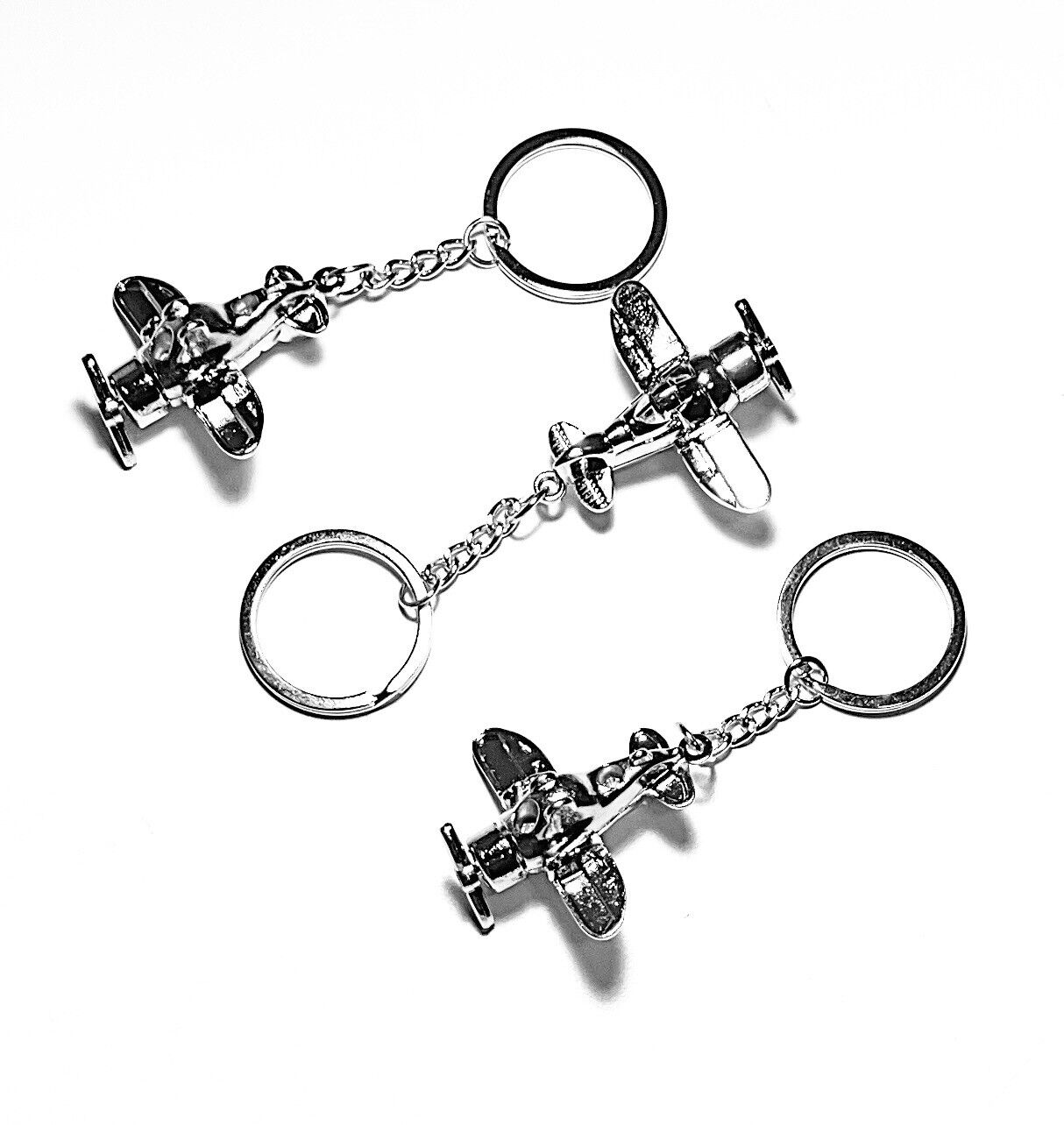 3 PACK 3D  Airplane Model Keychain Key Ring Creative Aircraft