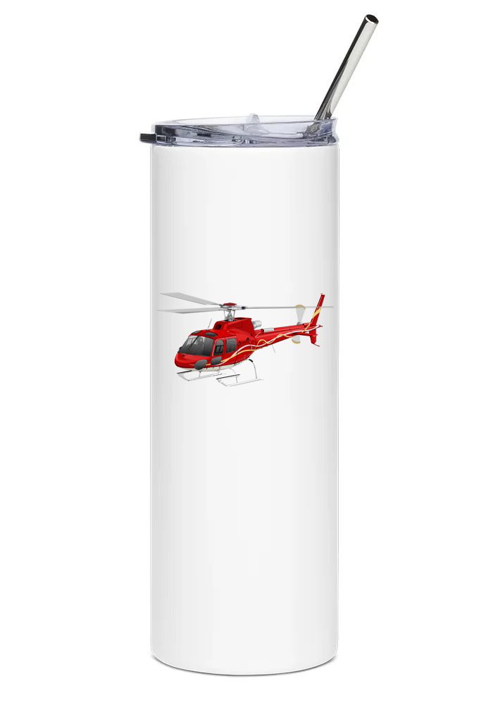 Airbus H125 Helicopter Stainless Steel Water Tumbler with straw - 20oz.