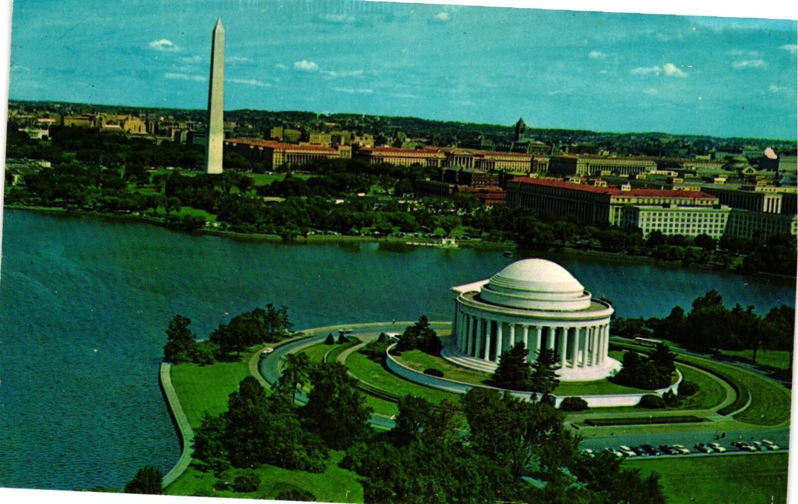 Vintage Postcard- Thomas Jefferson Memorial, Washington Monument, Washington, DC