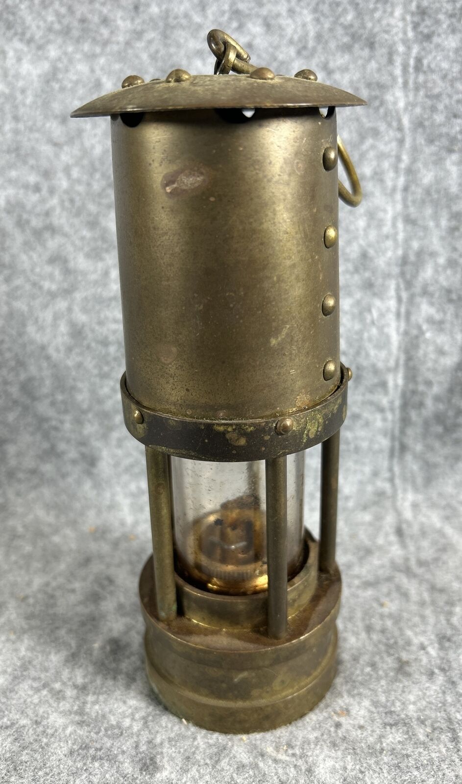 Vintage E Thomas & Williams Ltd Cambrian Miners Davy Yacht Lamp Solid Brass Nice