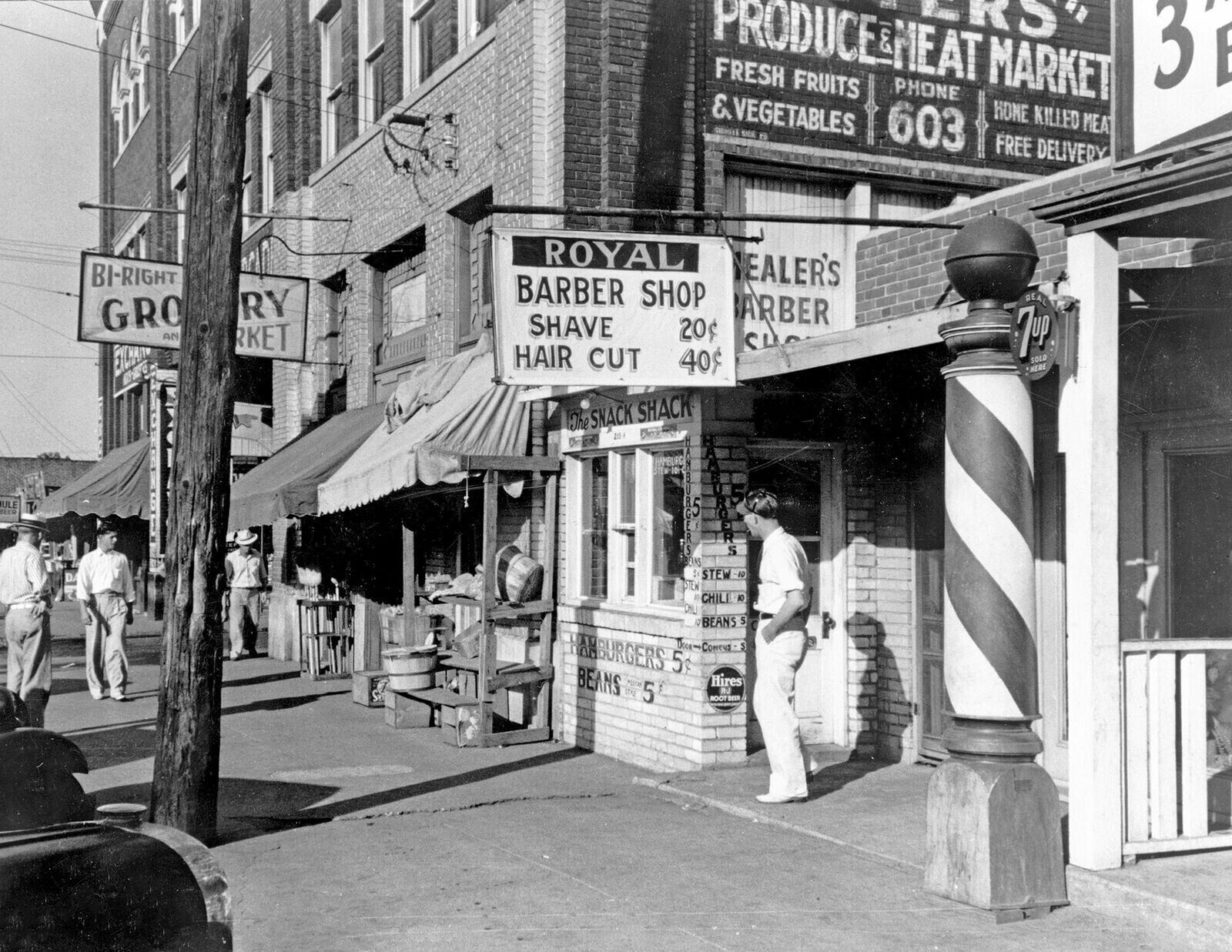 1939 Royal Barber Shop Muskogee Oklahoma Vintage Picture Photo Print 8.5x11
