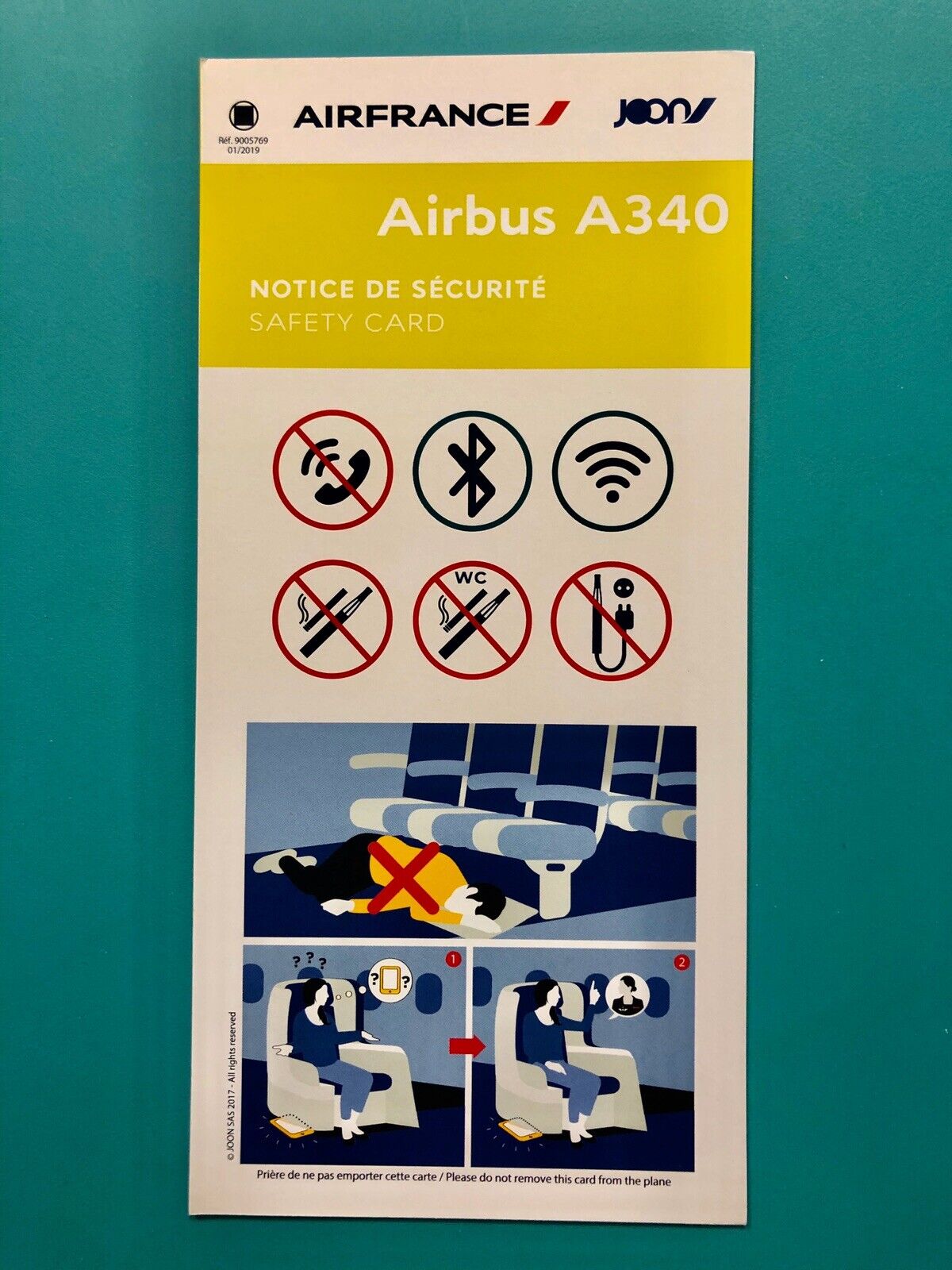 2019 AIR FRANCE SAFETY CARD — AIRBUS 340