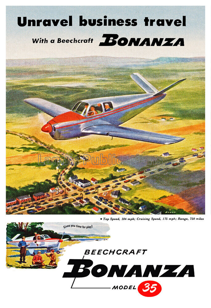 1947 Beechcraft Bonanza Model 35 Advertising Poster - 13