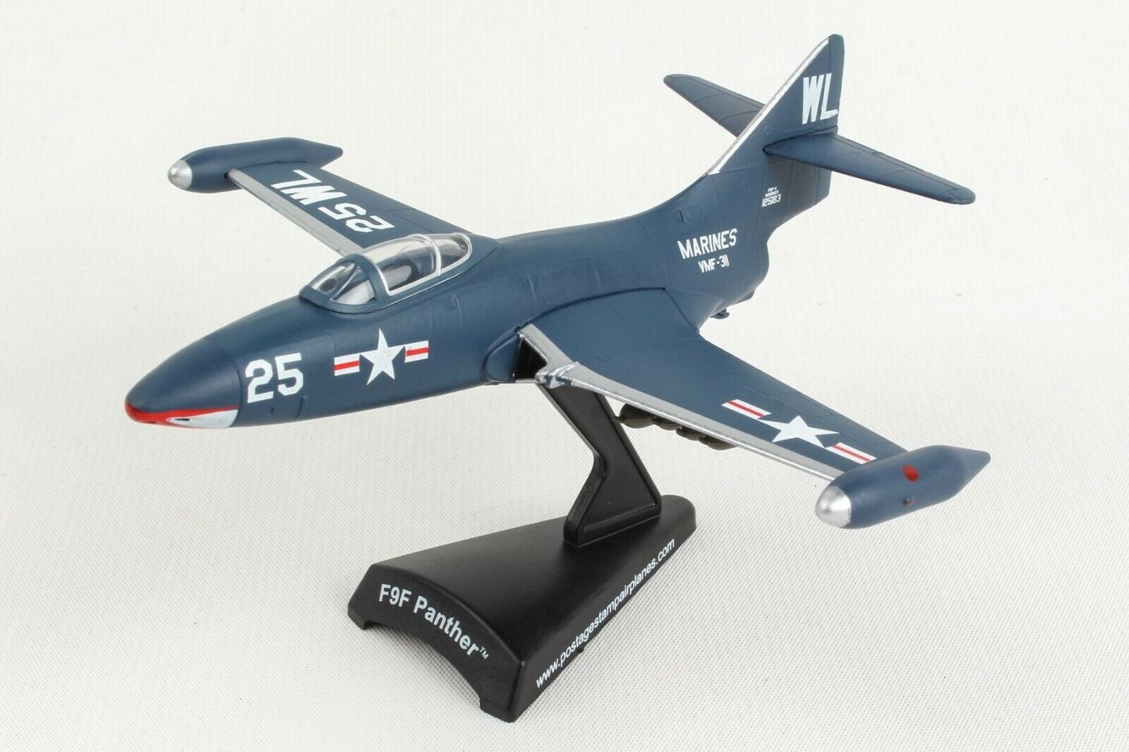 Daron Postage Stamp USN Grumman F9F Panther 1/100 with stand.