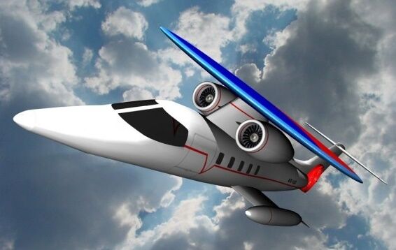 Discrotor DARPA Boeing Futuristic Airplane Wood Model Replica Small FreeShipping