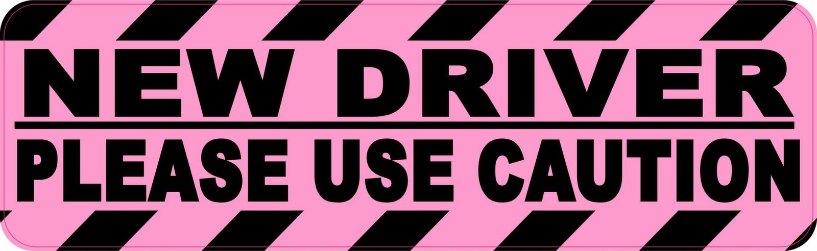 10in x 3in Use Caution New Driver Vinyl Sticker Car Truck Vehicle Bumper Decal