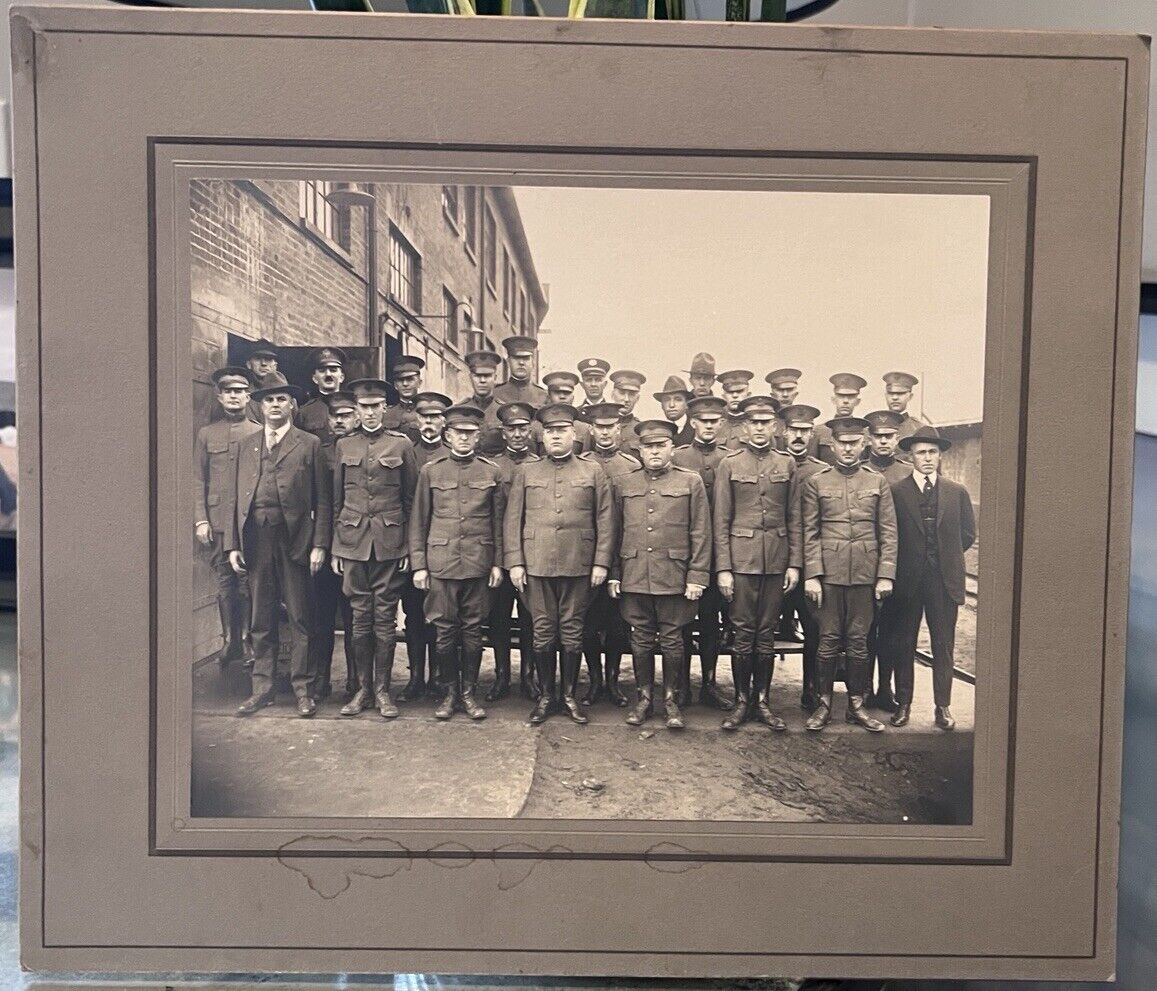c1915 High Ranked Soldiers Group World War 1 WW1 Photo On Board 14x12”