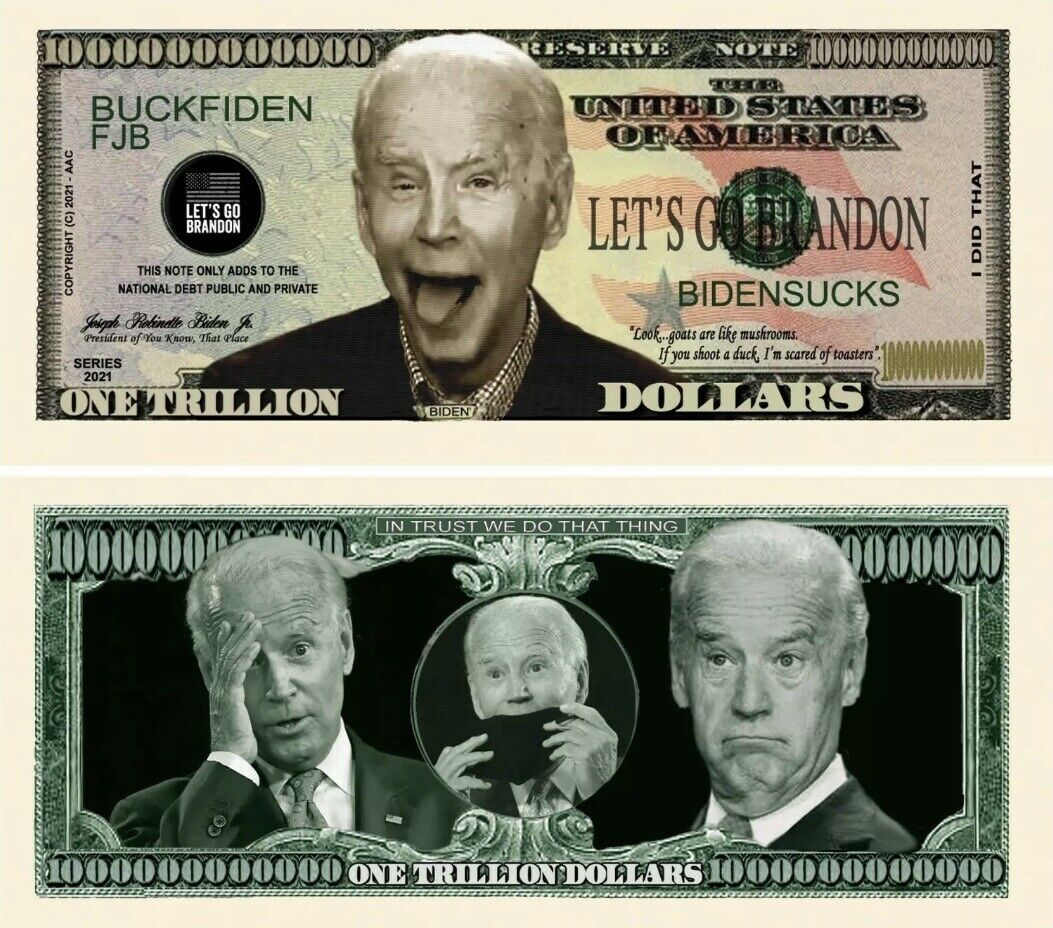 Let's Go Brandon 50 Pack Joe Biden Sucks FJB Funny Money Novelty Notes