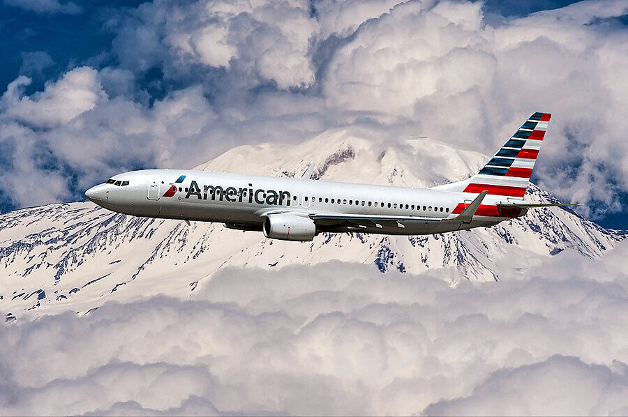 AMERICAN AIRLINES BOEING NEXT GENERATION 737-800 12x18 SILVER HALIDE PHOTO PRINT