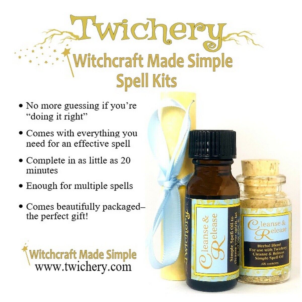 CLEANSE & RELEASE SPELL Cut & Clear, Forget It, Move On Start Over FROM TWICHERY