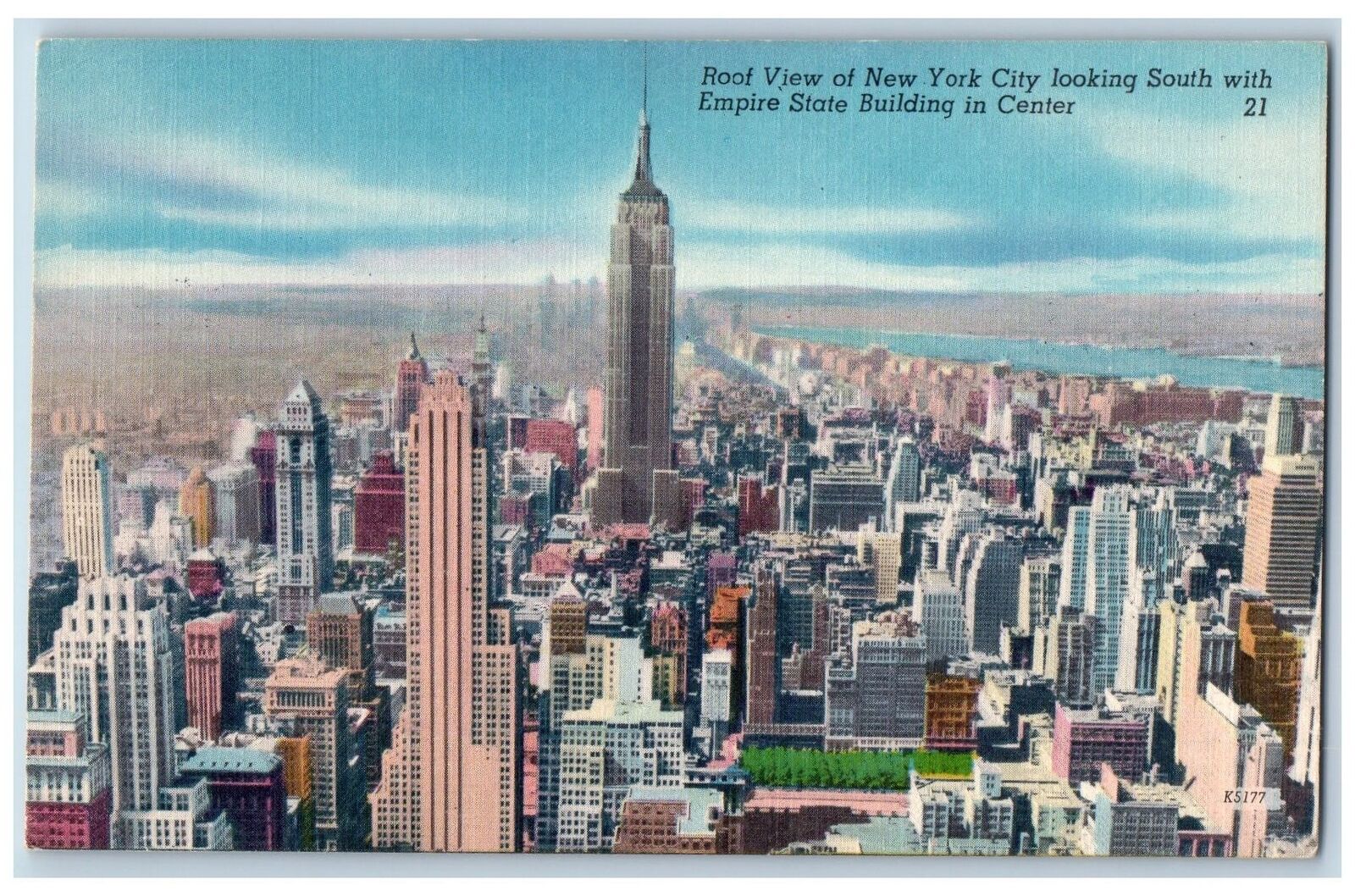 c1940\'s Roof View New York City Empire State Building Center New York Postcard