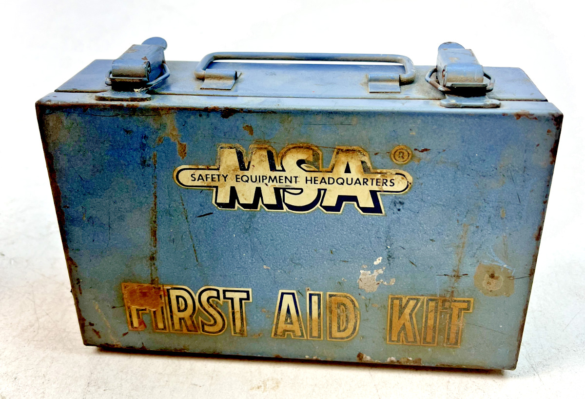 Vintage Mine Safety Applications Metal First Aid Kit