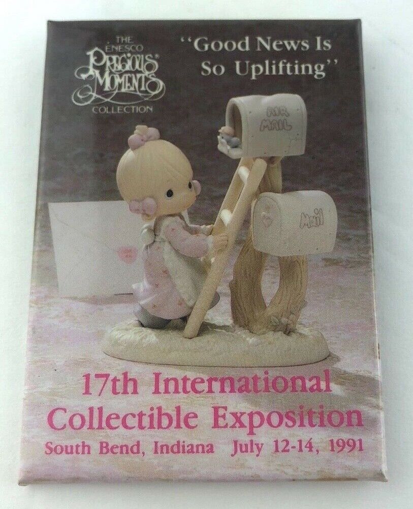 Precious Moments Pin Button 17th International Collective Exposition 1991 Enesco